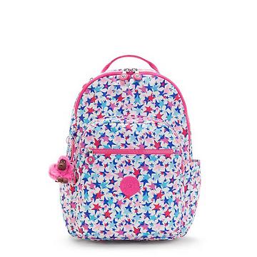 Kipling Seoul Large Printed 15" Backpack Laptoptassen Roze | België 1550IL